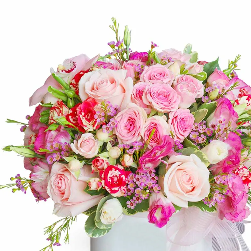 Цветы в коробке Огонь сердец